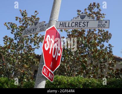 Beverly Hills, California, USA 20th August 2021 A general view of atmosphere of Hillcrest Road on August 20, 2021 in Beverly Hills, California, USA. Photo by Barry King/Alamy Stock Photo Stock Photo
