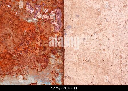 Rusty metal cement with paint drips texture background Stock Photo