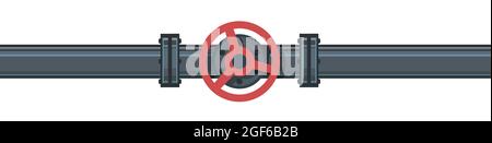 Pipeline tap. Water fittings. Pipeline for various purposes. Illustration isolated on background vector Stock Vector