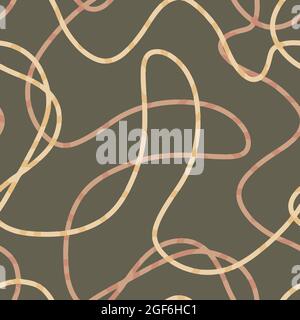 curly intertwining endless thin lines abstract seamless pattern. Stock Vector