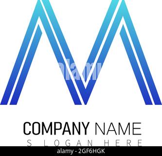Vector illustration of abstract modern M letter Logo Design on white backgroud. Stock Vector
