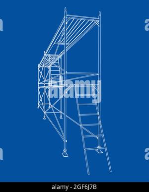 Prefabricated scaffolding. Vector Stock Vector