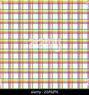 Vector seamless pattern decorative pattern with colour of LGBTQ+. Textile design in a cage, for printing, decor, interior, needlework, covers, fabrics Stock Vector
