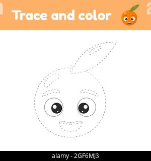 Trace and color for kids, orange vector Stock Vector Image & Art - Alamy