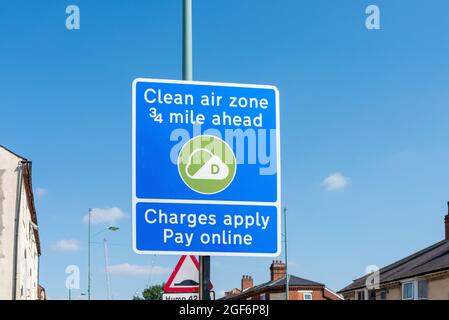 Signs warning about Birmingham Clean Air Zone charges Stock Photo - Alamy