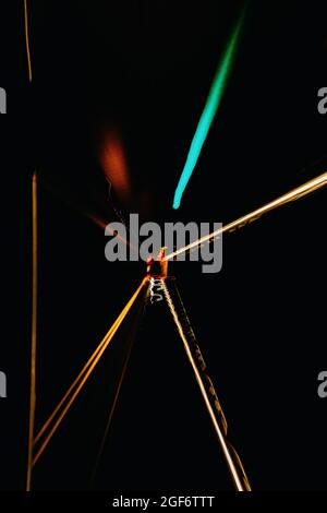 car lights on highway by night,abstract light speed trace,abstract speed background Stock Photo