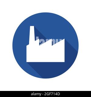 Industrial factory flat icon. Vector illustration Stock Vector