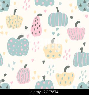 cute fall autumn collection seamless vector pattern background