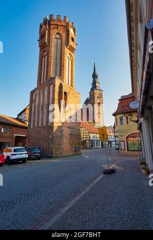 Owl Tower and St. Stephen's Church, Tangermuende, Saxony-Anhalt, Germany