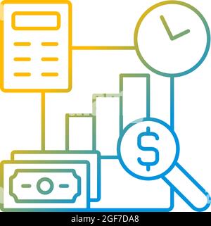 Financial management gradient linear vector icon Stock Vector