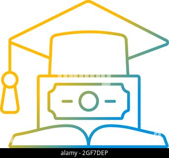 Education loan gradient linear vector icon Stock Vector