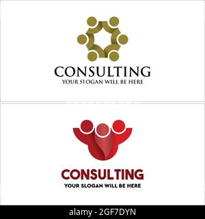 People group icon logo design business financial consulting Stock Vector