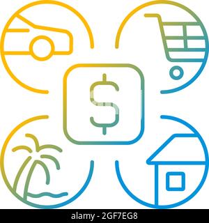 Budgeting gradient linear vector icon Stock Vector