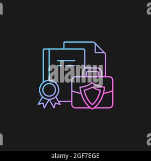 Business information gradient vector icon for dark theme Stock Vector