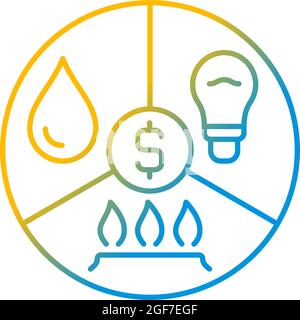 Paying bills gradient linear vector icon Stock Vector