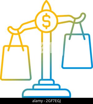 Comparison shopping gradient linear vector icon Stock Vector