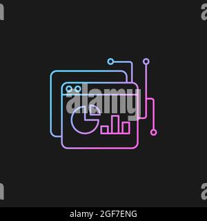 Data intelligence platform gradient vector icon for dark theme Stock Vector