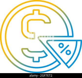 Taxation gradient linear vector icon Stock Vector