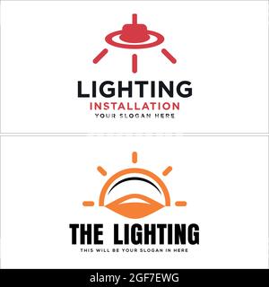 Lighting installations business logo design Stock Vector