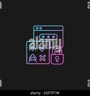 Access control gradient vector icon for dark theme Stock Vector
