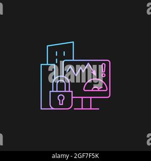 Company risk scoring privacy gradient vector icon for dark theme Stock Vector