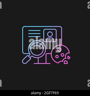 Cookie id gradient vector icon for dark theme Stock Vector