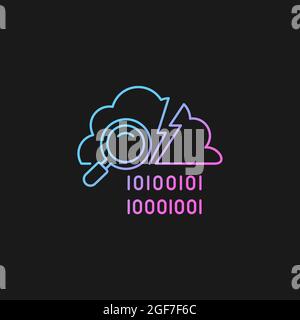 Data breach detection gradient vector icon for dark theme Stock Vector