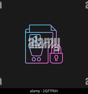 Consumer data privacy gradient vector icon for dark theme Stock Vector