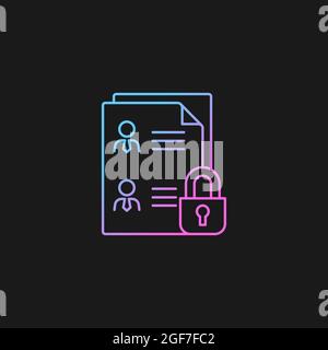 Employee data protection gradient vector icon for dark theme Stock Vector