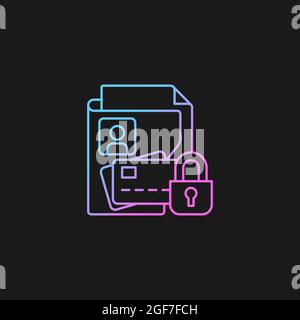 Nonpublic personal information gradient vector icon for dark theme Stock Vector