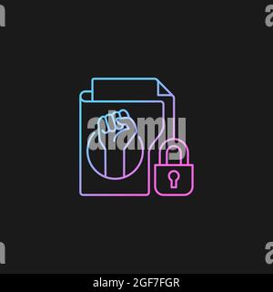 Trade union membership gradient vector icon for dark theme Stock Vector