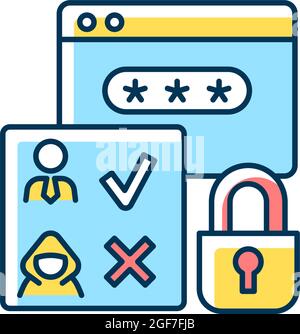 Access control RGB color icon Stock Vector