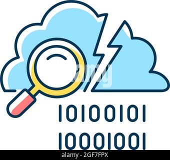 Data breach detection RGB color icon Stock Vector