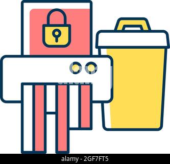 Sensitive information disposal RGB color icon Stock Vector