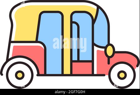 Auto rickshaw RGB color icon Stock Vector
