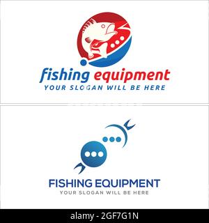 Retail E-commerce fishing business logo design Stock Vector