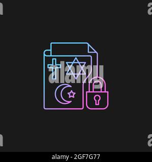 Religious beliefs information gradient vector icon for dark theme Stock Vector