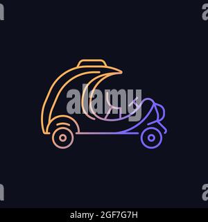 Coco taxi gradient vector icon for dark theme Stock Vector