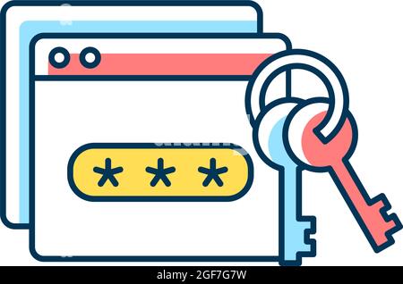 Password management RGB color icon Stock Vector
