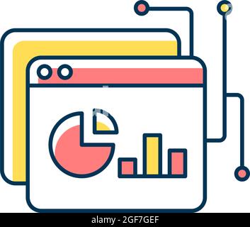 Data intelligence platform RGB color icon for dark theme Stock Vector ...