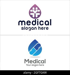 Medical pharmaceutical clinic logo design Stock Vector