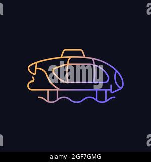 Electric water taxi gradient vector icon for dark theme Stock Vector