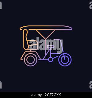 Bicitaxi gradient vector icon for dark theme Stock Vector