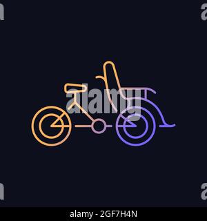 Cyclo taxi gradient vector icon for dark theme Stock Vector