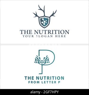 Providing healthcare nutrition logo design Stock Vector