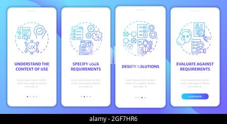 User centered design onboarding mobile app page screen Stock Vector