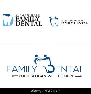 Dental clinic with tooth people combination icon logo design Stock Vector
