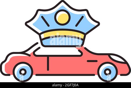 Chauffeur hire RGB color icon Stock Vector