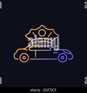 Chauffeur hire gradient vector icon for dark theme Stock Vector