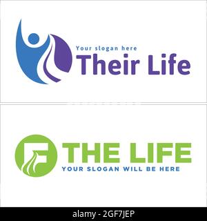 Business consulting training with icon people and leaf logo design Stock Vector